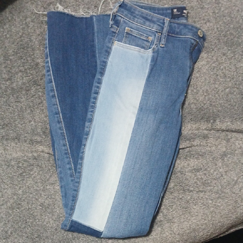 Hollister Blue Flare Jeans with Bold Color-Block Design